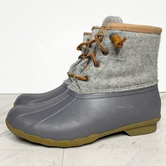 Sperry Saltwater Wool Embossed Water Resistant Duck Boot 7 - Picture 1 of 14